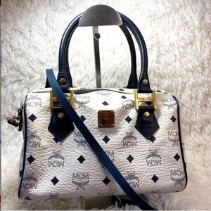 MCM White and Black Women's Bag